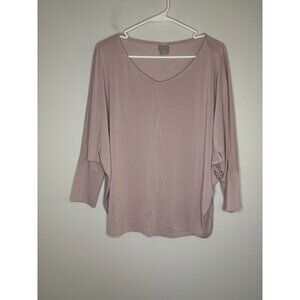CHICO'S Top Womens L (2) Lavender Stretch Comfy Dolman Sleeve Casual Flowy